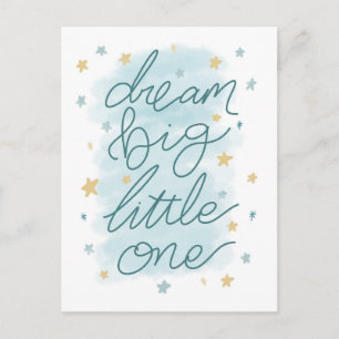 Dream Big Little One Pastel Stars Vykort