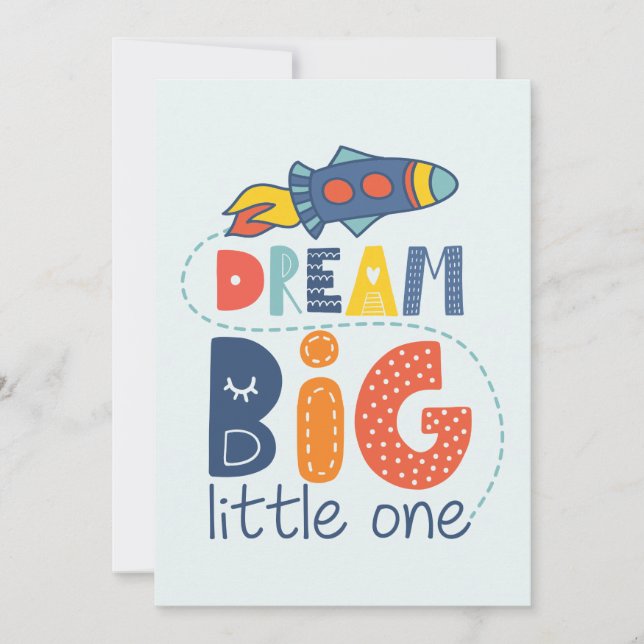 Dream Big Little One Rocket Kort (Framsida)