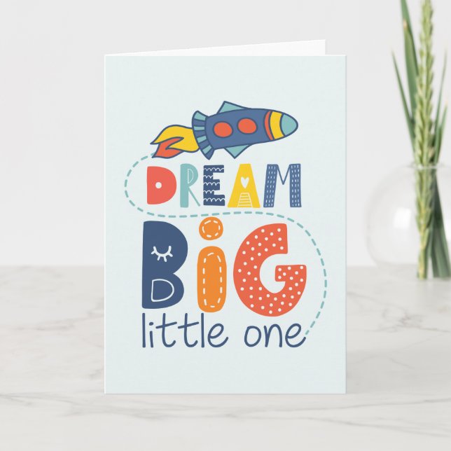 Dream Big Little One Rocket Kort (Framsida)