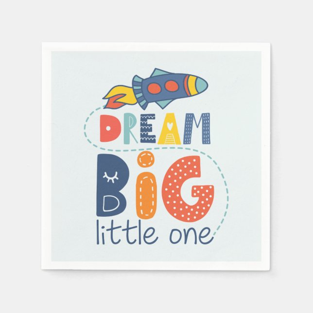 Dream Big Little One Rocket Pappersservett (Framsidan)