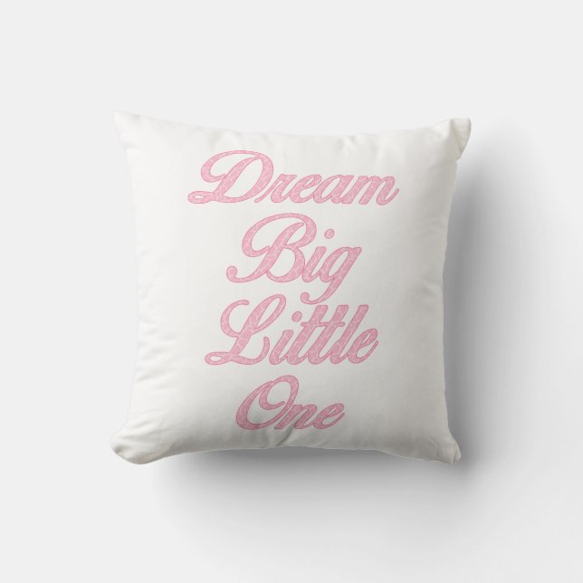 Dream Big Little One Rosa Giraffe Nursery Pillow Kudde (Framsida)
