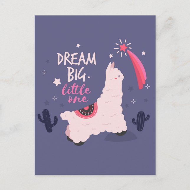 Dream Big Llama Vykort (Framsida)