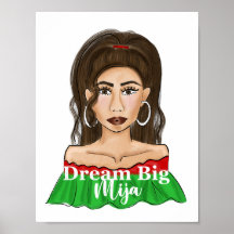 Dream Big Mija Quote Latina Porträtt