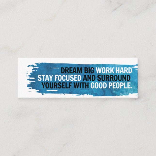 Dream Big Mini Card med Hjärtrekord tillbaka Mini Visitkort (Framsida)