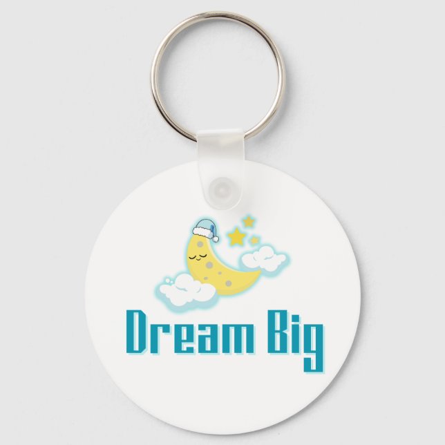 Dream Big - Minimal Aesthetic Måne & Stars Design Nyckelring (Framsida)