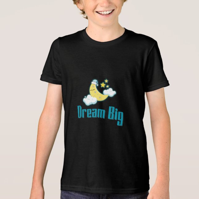 Dream Big - Minimal Aesthetic Måne & Stars Design T Shirt (Framsida)