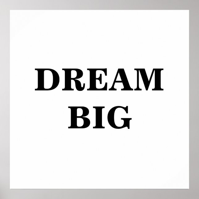 Dream Big Minimalist Poster (Framsidan)