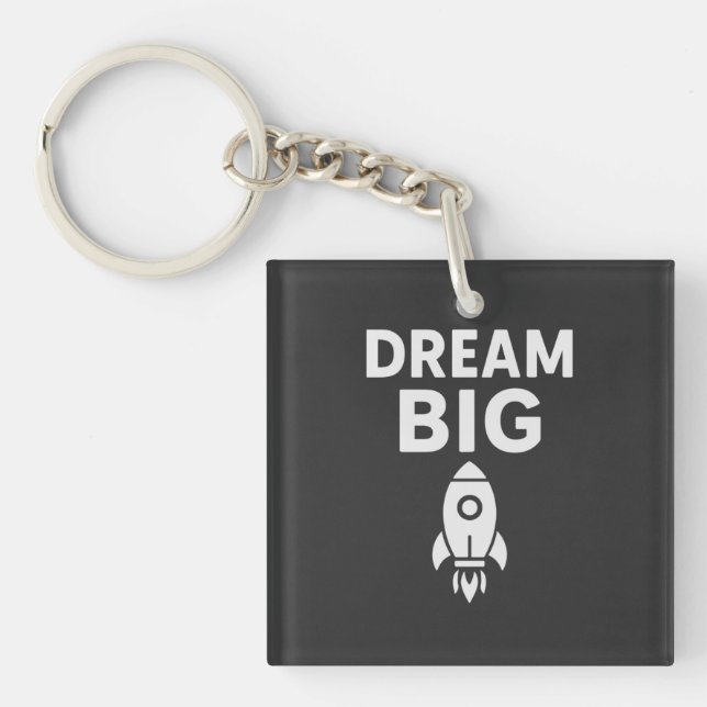 Dream Big - Minimalist Rocket Inspiration T-Shirt (Framsidan)
