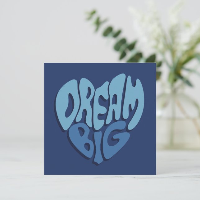 Dream Big: Mörk Space-Blue-offert Julkort (Stående Fram)