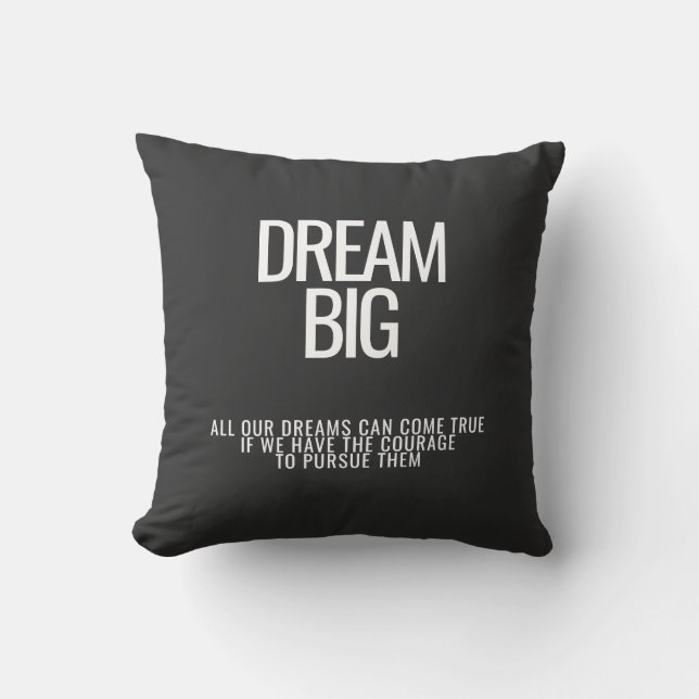 Dream Big Motivational Dekorativ kudde (Framsida)