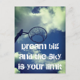 Dream Big Motivational Netball-citat Vykort