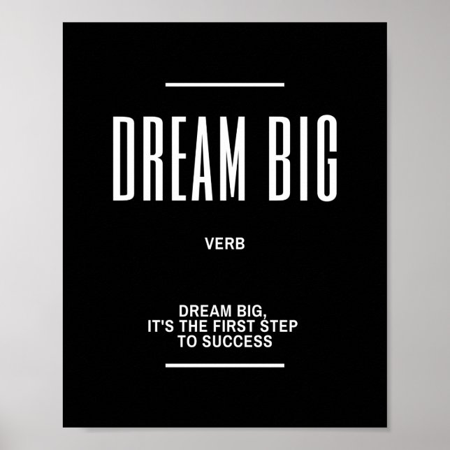 Dream Big Motivational Quote Poster (Framsidan)