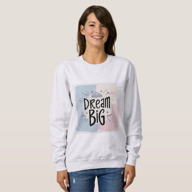 Dream Big - Motivational Typography Design T Shirt (Hel framsida)