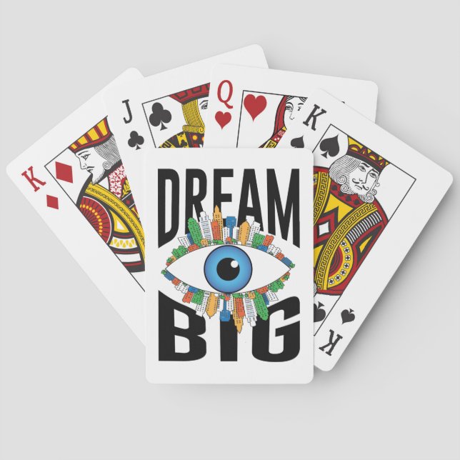 Dream Big motivationsdesign med cityscape Casinokort (Baksidan)