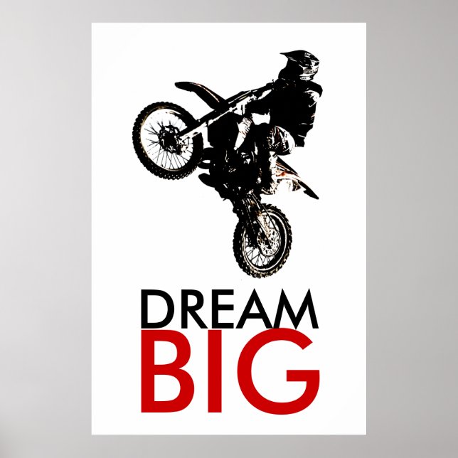 Dream Big Motorcyle Sport Achievement Motivational Poster (Framsidan)