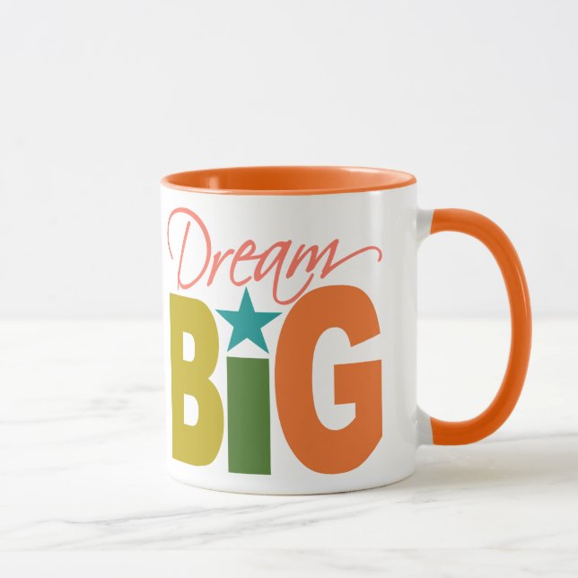 Dream BIG mugg - välj stil & färg (Höger)