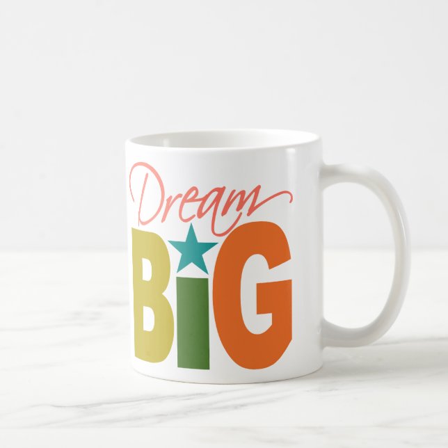 Dream BIG mugg - välj stil & färg (Höger)