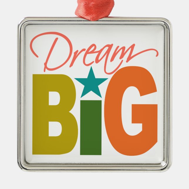 Dream BIG-ornament Julgransprydnad Metall (Framsidan)