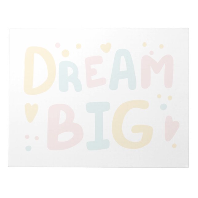 Dream Big Pastel Hearts Anteckningsblock (Framsida)