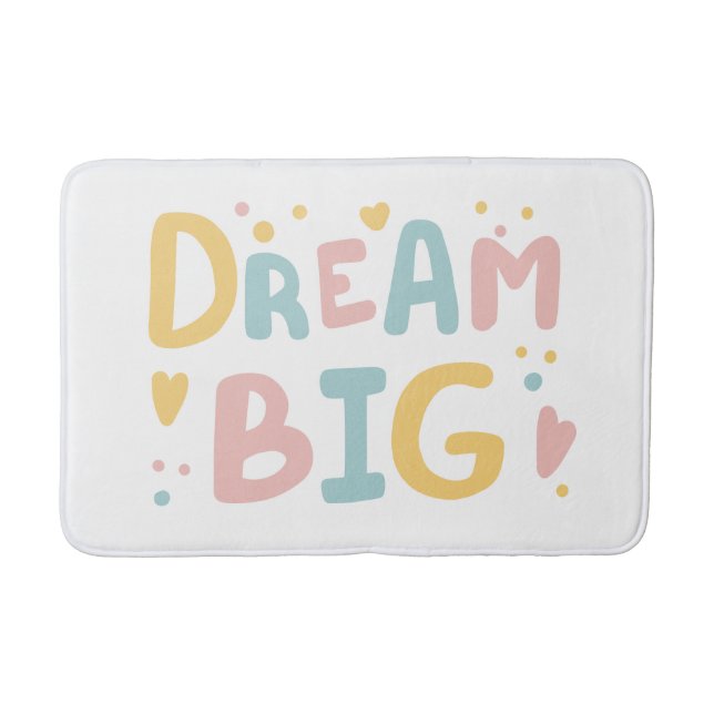 Dream Big Pastel Hearts Badrumsmatta (Framsidan)