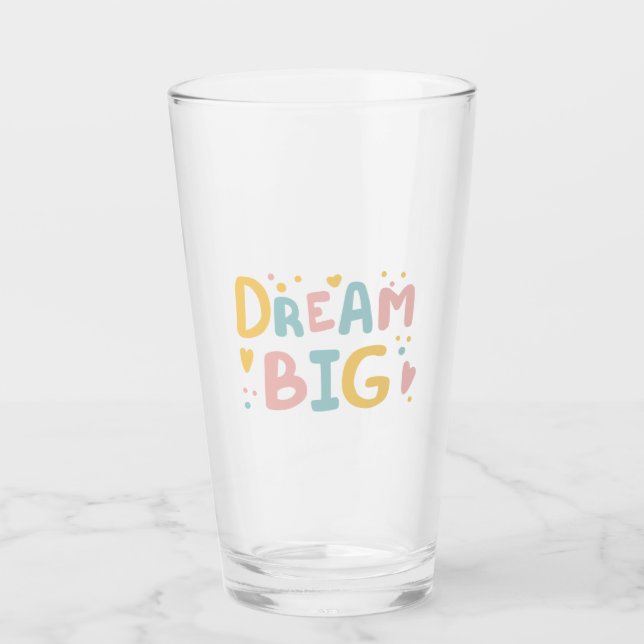Dream Big Pastel Hearts Glaskopp (Framsida)
