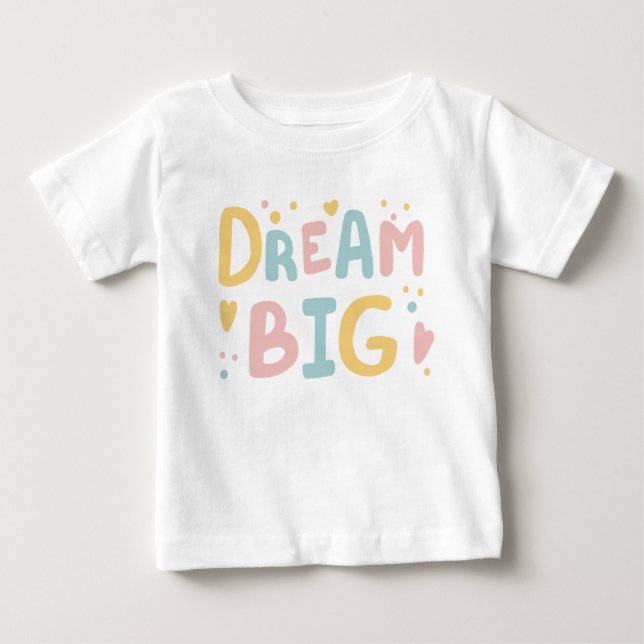 Dream Big Pastel Hearts T Shirt (Framsida)