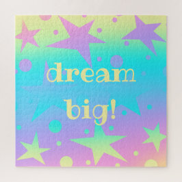 "Dream Big!" Pastellkritor och punktövertoningskna Pussel