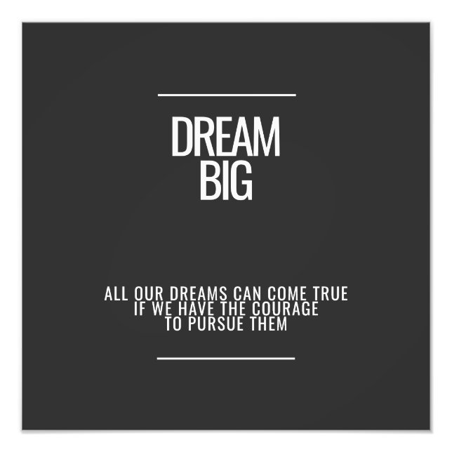 Dream Big Photo Utvidgning Fototryck (Framsidan)