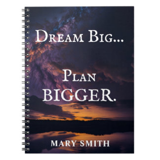 Dream Big, Plan Bigger - Nattens Himlar Anpassade Anteckningsbok