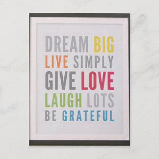 Dream Big Postcard-Behålla i beröring Vykort