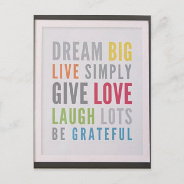 Dream Big Postcard-Behålla i beröring Vykort (Framsida)