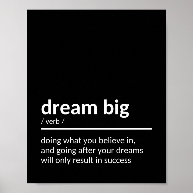 Dream big Quote Poster (Framsidan)