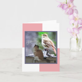 Dream Big Ragdoll Cat Bird Note Card Kort