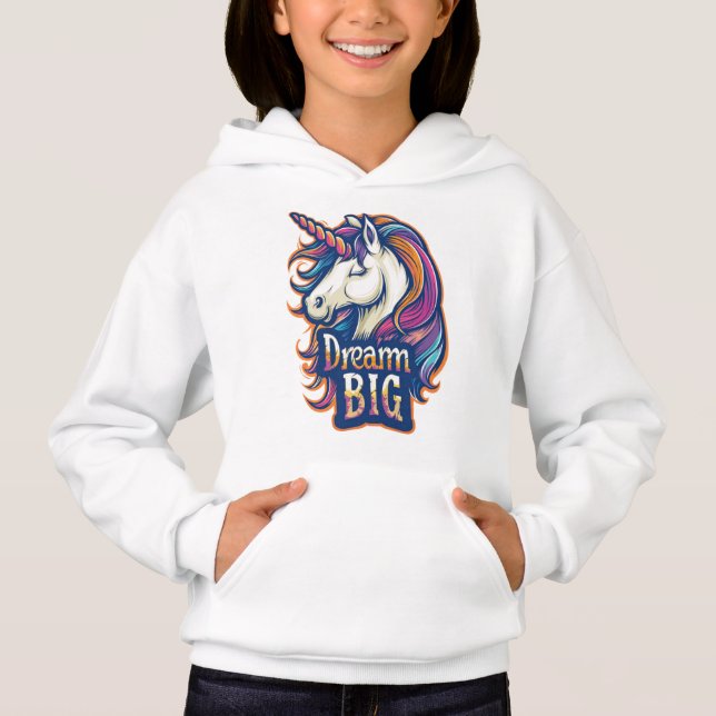 Dream Big - Rainbow Unicorn Magic T Shirt (Framsida)