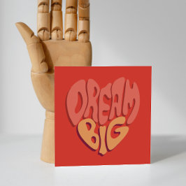 Dream Big: Red Heart Powerful Slogan Julkort