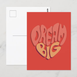 Dream Big: Red Heart Powerful Slogan Vykort