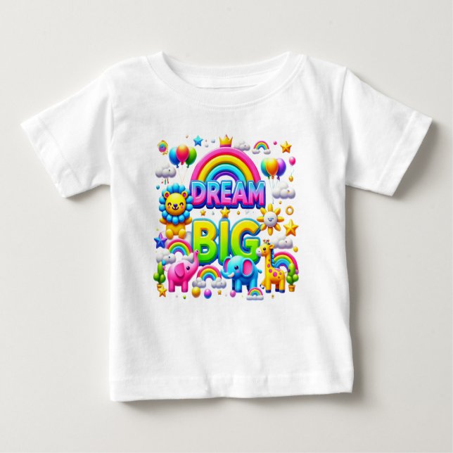 "Dream Big: Royal Rainbow Tee" T Shirt (Framsida)