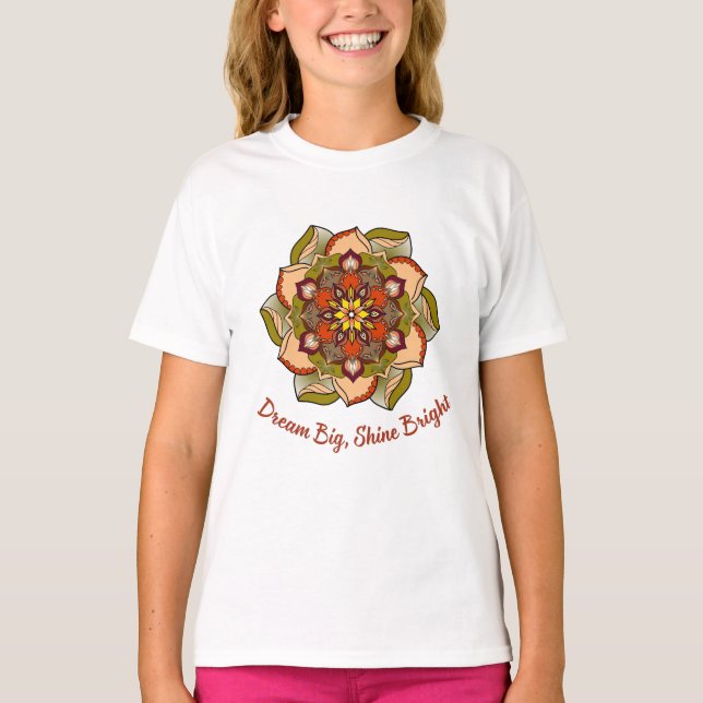 Dream Big, Shine Bright Barns Mandala T Shirt (Framsida)