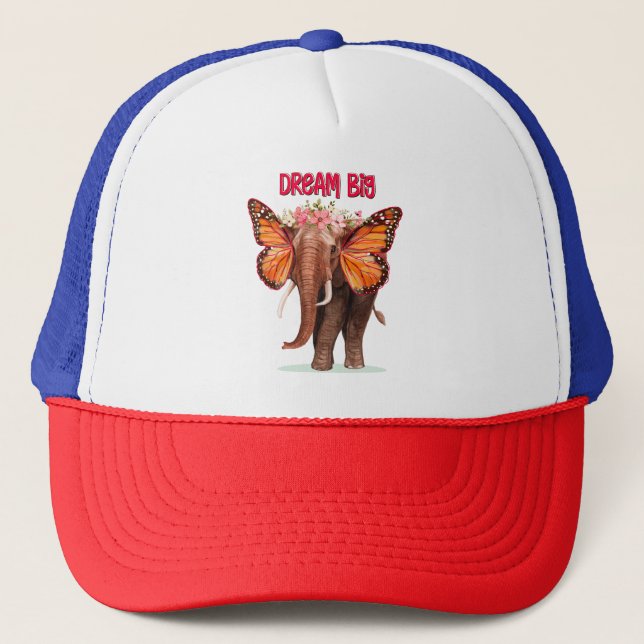 Dream Big som en elefant inspirationslös Keps (Framsida)