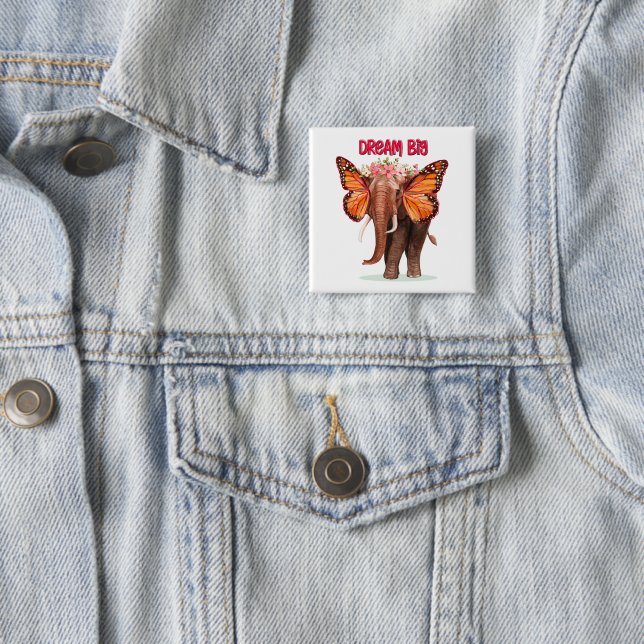 Dream Big som en elefant inspirationslös Knapp (In Situ)