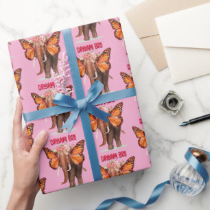 Dream Big som en elefant inspirationslös Presentpapper