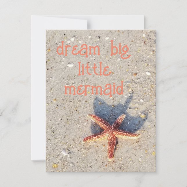 Dream Big söt starfish på strandkortet Anteckningskort (Framsida)