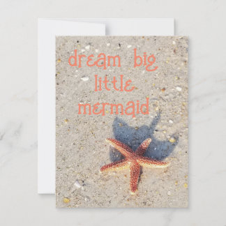 Dream Big söt starfish på strandkortet Anteckningskort