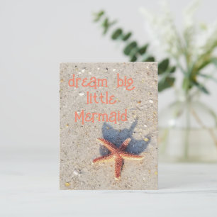 Dream Big söt starfish på strandkortet Anteckningskort