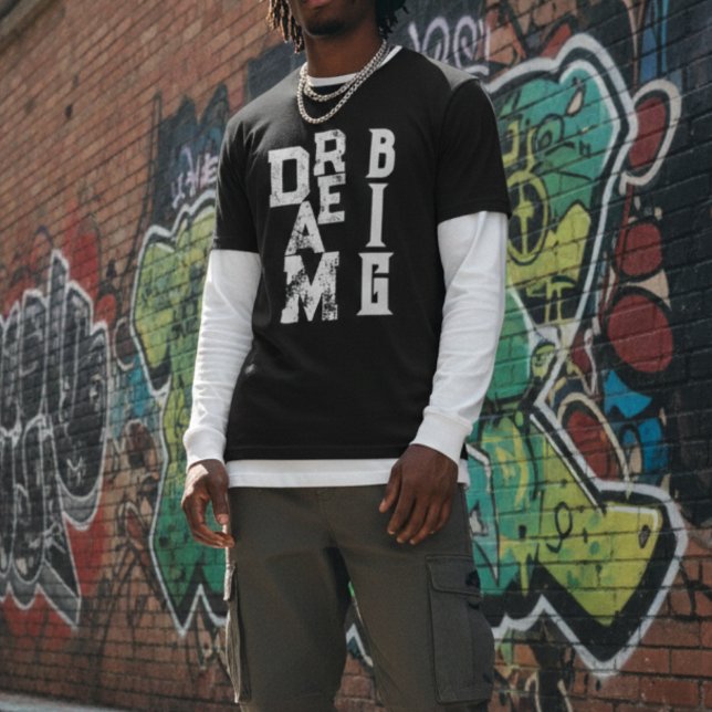 Dream Big | Svart inspirationsoffert T Shirt (Skapare uppladdad)