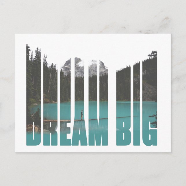 Dream Big Typography Vykort (Framsida)