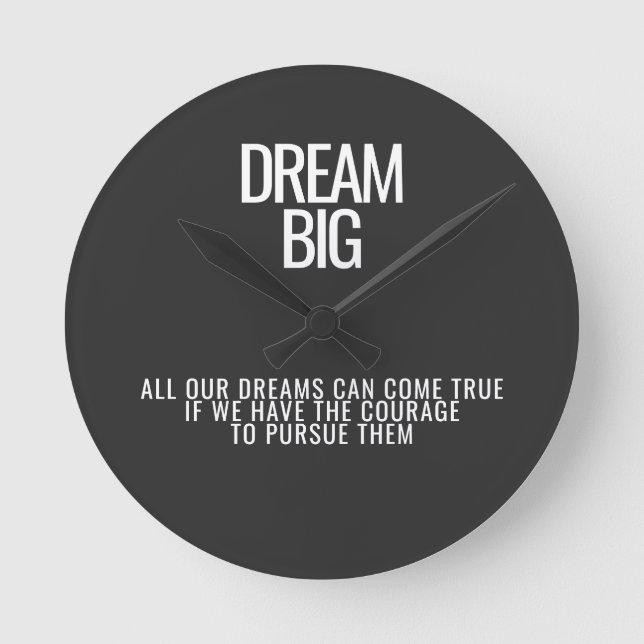 Dream Big Wall Clock Rund Klocka (Framsida)