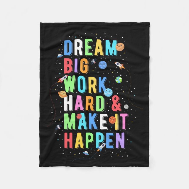 Dream Big Work and make it Happart Fleecefilt (Framsidan)