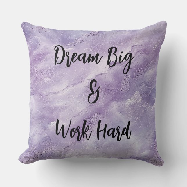 Dream Big & Work - hård inspiration Kudde (Framsida)
