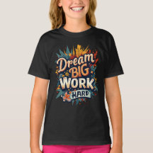 Dream Big Work Hard Motivational Typography